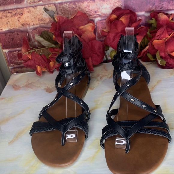 SO Black Silver Stud Gladiator Sandals - Picture 5 of 13